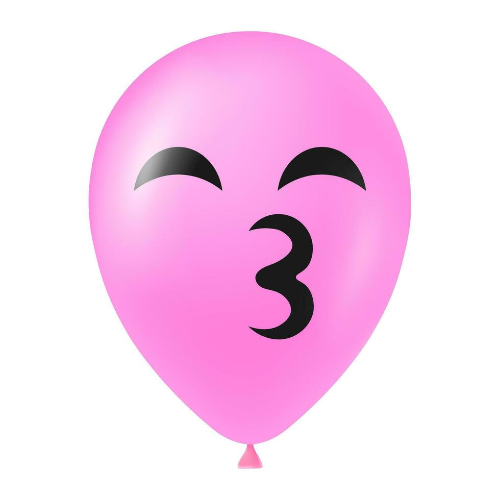 Halloween pink balloon illustration with scary and funny face vector