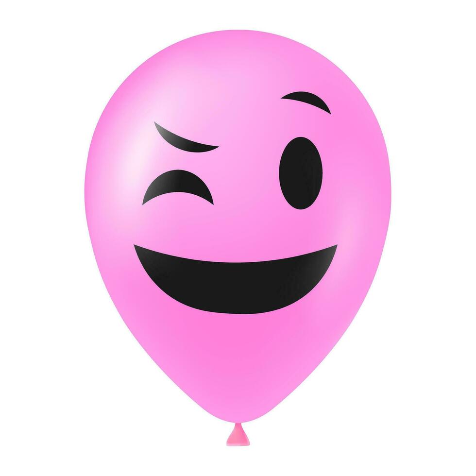 Halloween pink balloon illustration with scary and funny face vector