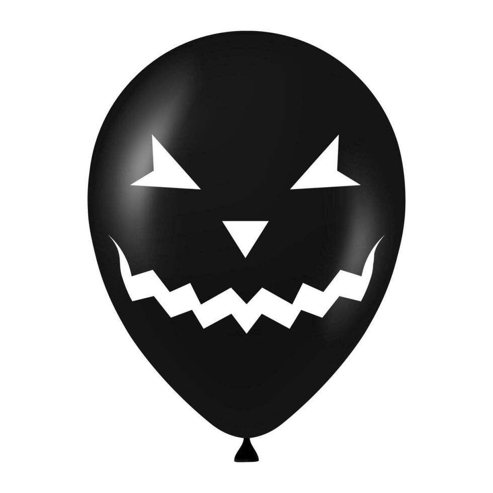 Halloween black balloon illustration with scary and funny face vector