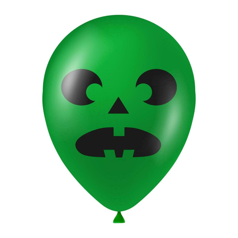 Víspera de Todos los Santos verde globo ilustración con de miedo y gracioso cara vector