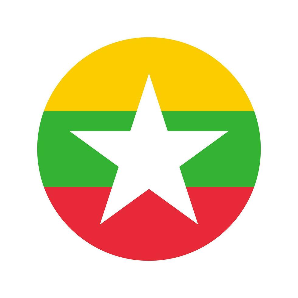Myanmar flag simple illustration for independence day or election vector