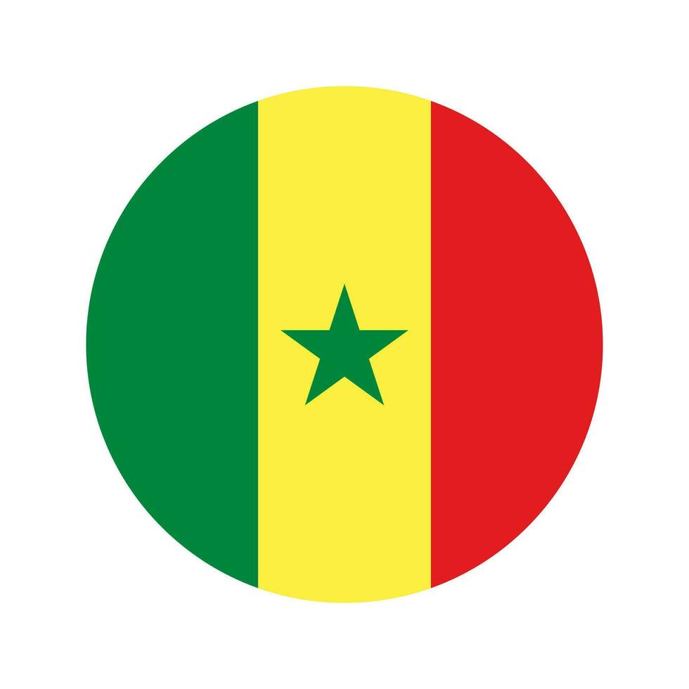 Senegal flag simple illustration for independence day or election vector