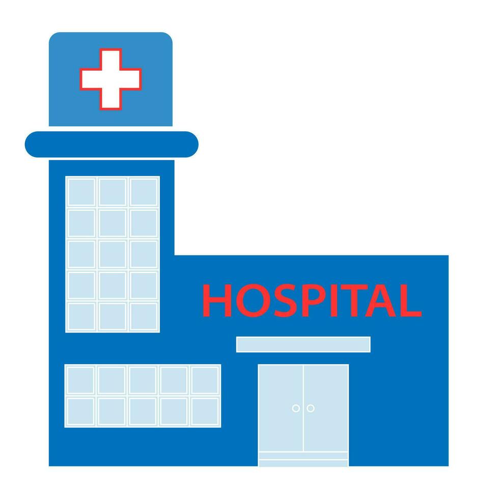 icono de hospital de salud de diseño plano. concepto médico con edificio de hospital vector