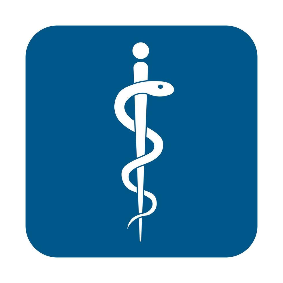 Medical sign snake icon. Hospital ambulance glyph style pictogram vector