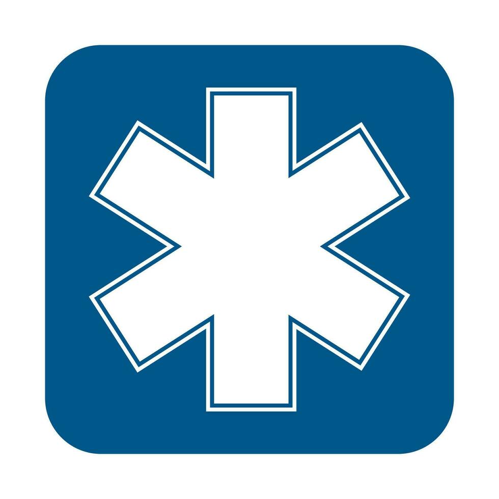 Medical sign star of life icon. Hospital ambulance star glyph style pictogram vector