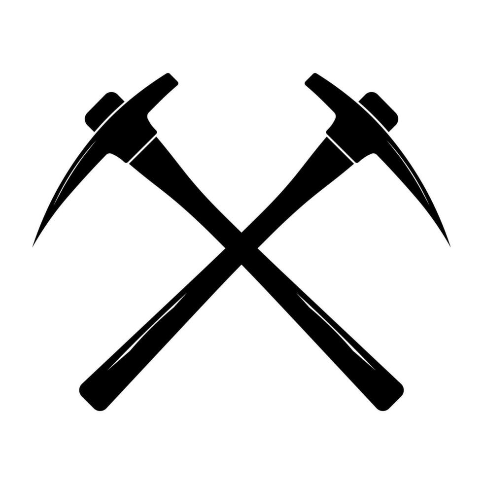 Mining pickaxe equipment tool isolated symbol in black and white vector