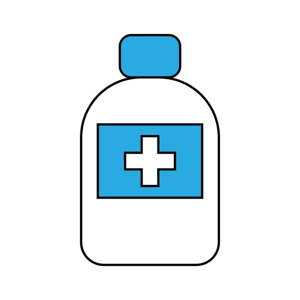 Medical tablets, pills bottle, simple flat illustration vector