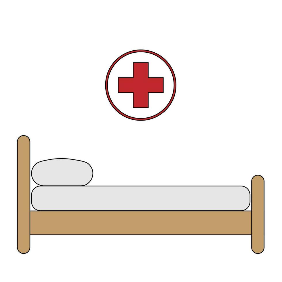 cama de hospital con equipamiento médico, cuidados intensivos, reanimación vector