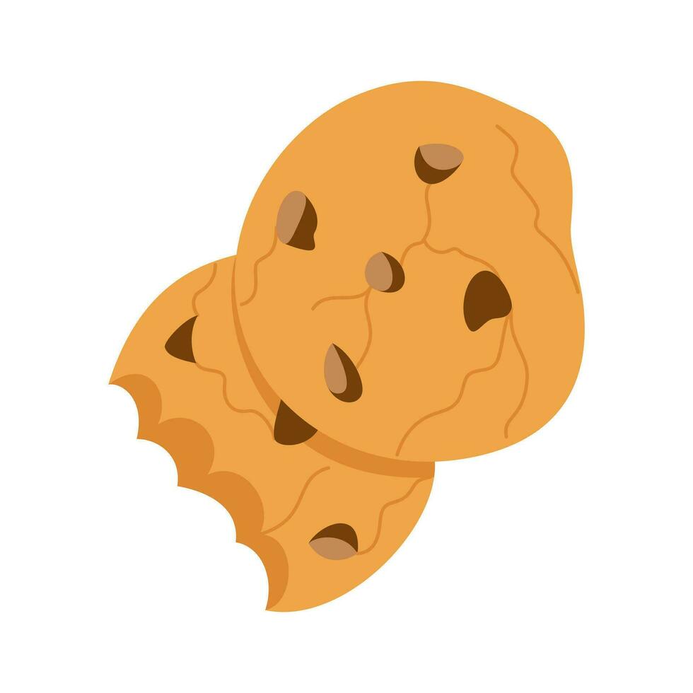 Cookies Cartoon Illustration. Chocolate biscuit cartoon icon. A cookie flat icon vector illustration design, this vector is suitable for icons, logos, illustrations, stickers, books, etc.