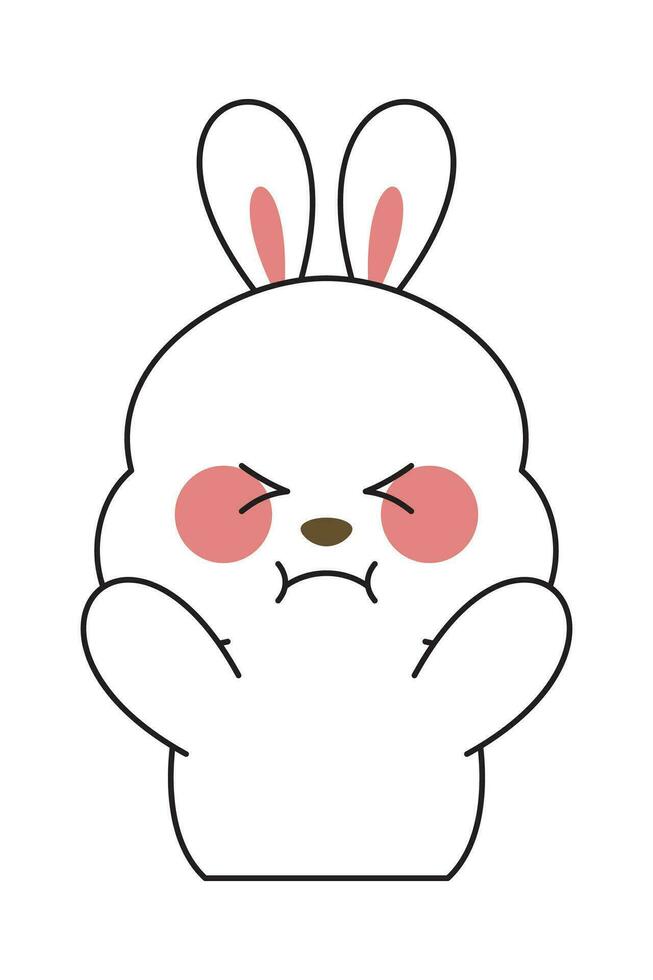 Cute Bunny Sticker Cartoon Illustration Isolated On White Background.  Kawaii cute cartoon character design. 25755082 Vector Art at Vecteezy