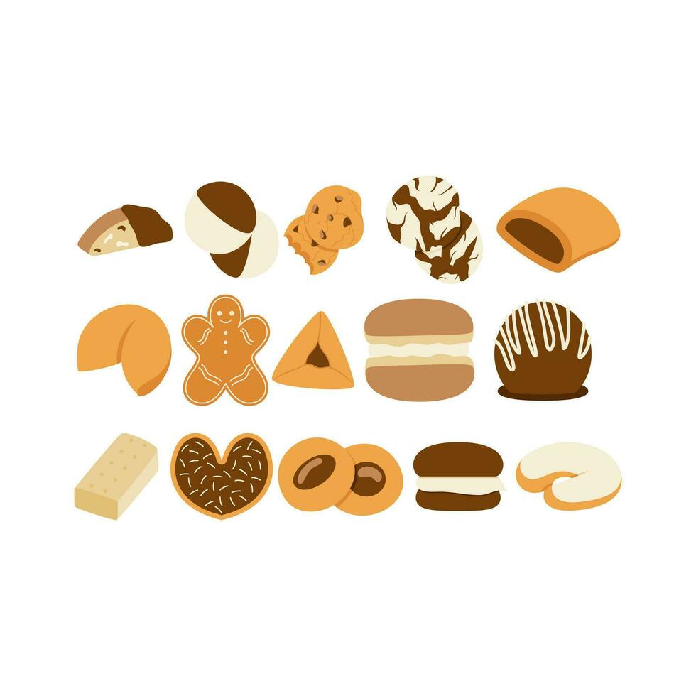Cookies Cartoon Illustration. Chocolate biscuit cartoon icon. A cookie flat icon vector illustration design, this vector is suitable for icons, logos, illustrations, stickers, books, etc.