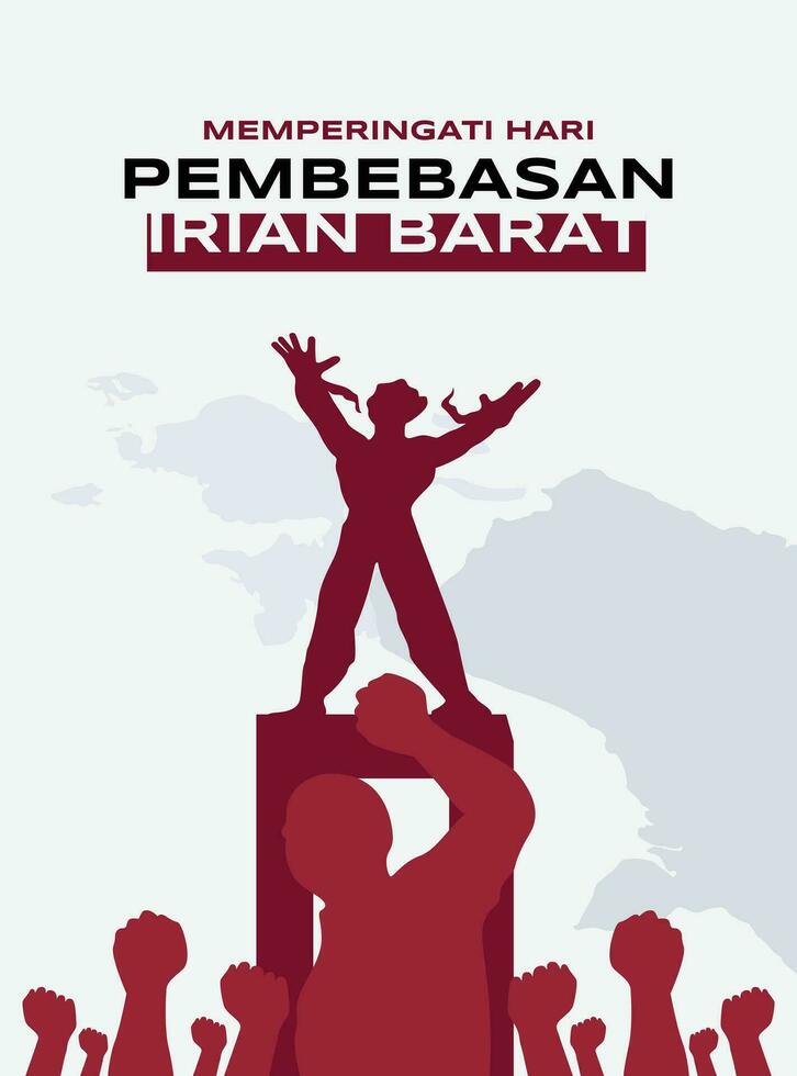 Poster design in commemoration of West Irian Liberation Day. vector