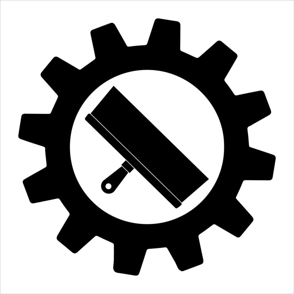 masilla cuchillo plano icono en engranaje, construir y reparar, espátula firmar vector gráficos. sencillo ilustración de amplio espátula vector icono para web