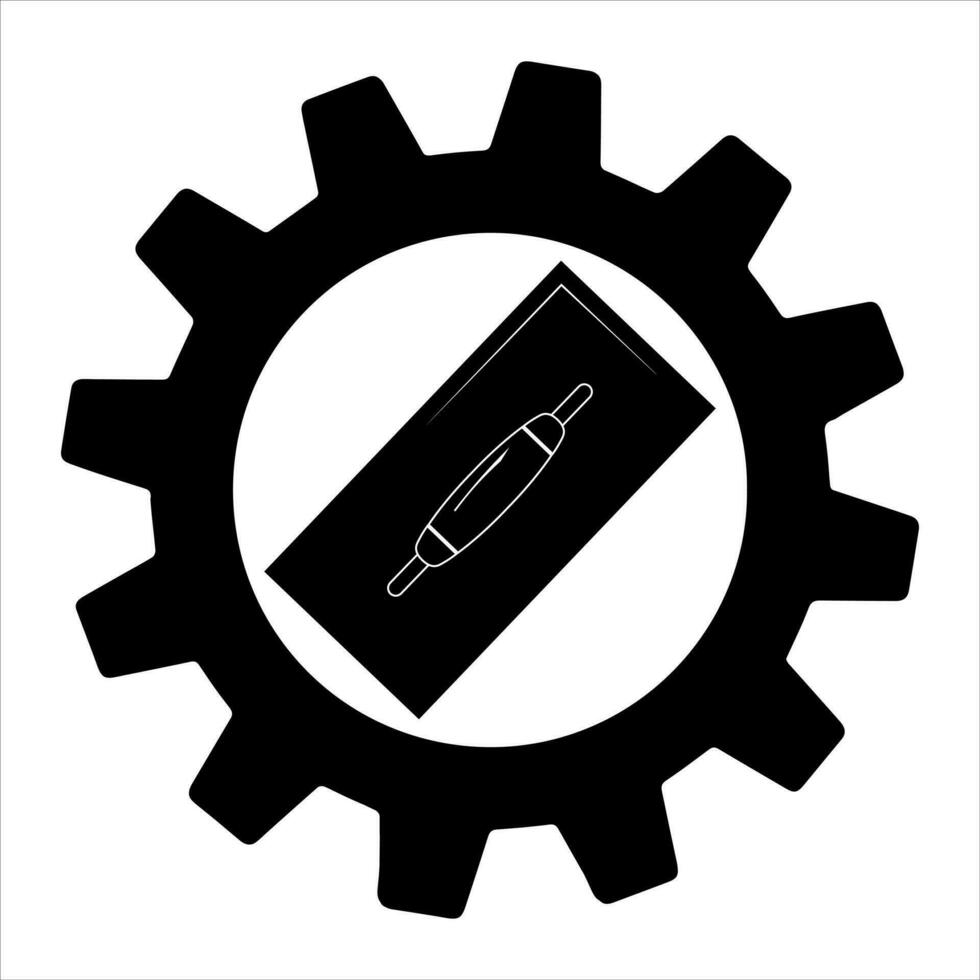Putty knife flat icon in gear, build and repair, spatula sign vector graphics.  Simple illustration of wide spatula vector icon for web