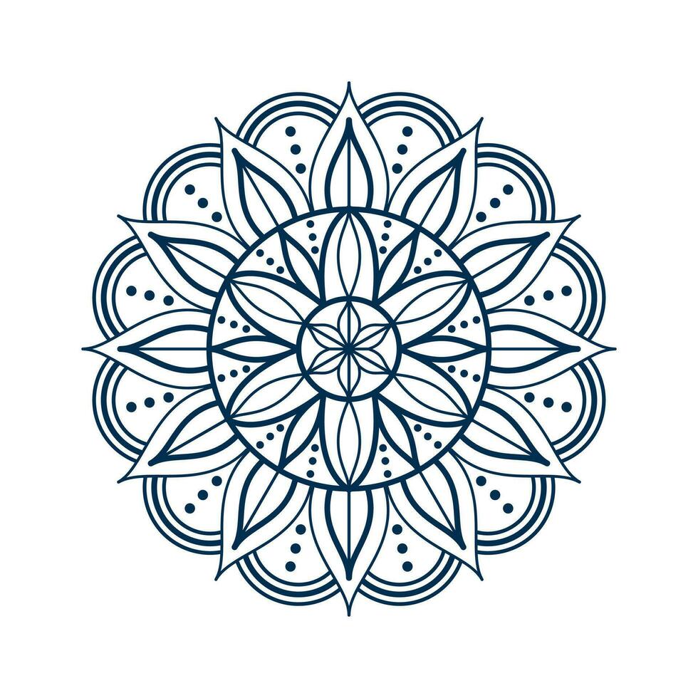 Mandala vector element round ornament decoration for adult coloring pages, stress relief and relaxation meditation, tattoo, henna, etc