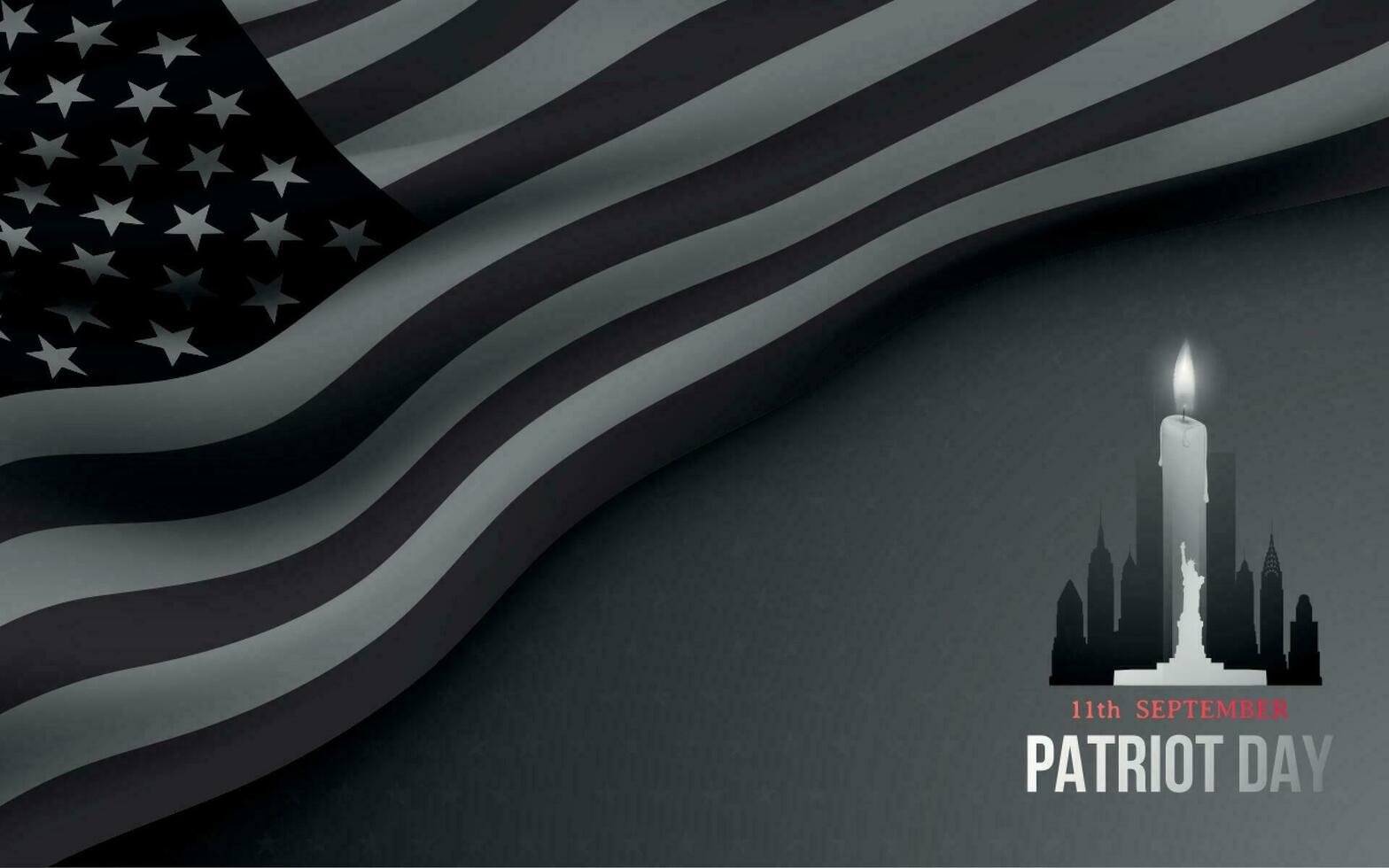 Concept black and white banner for American Patriot day. vector