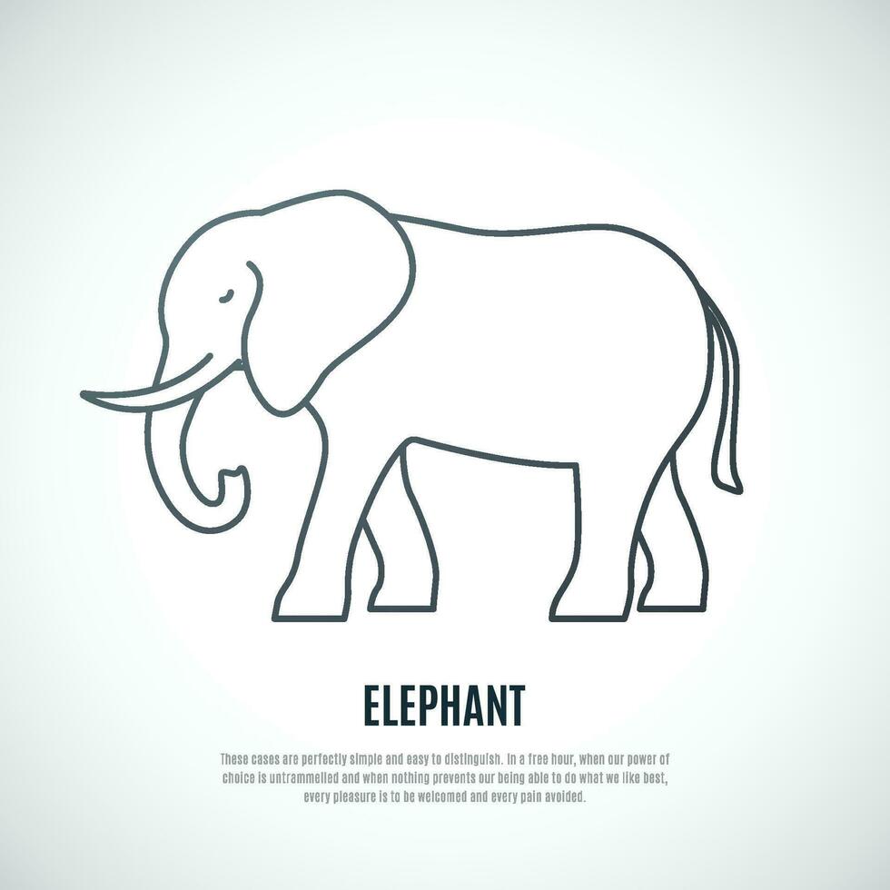 Liner Elephant icon. Simple outline Elephant illustration isolated on white background . vector