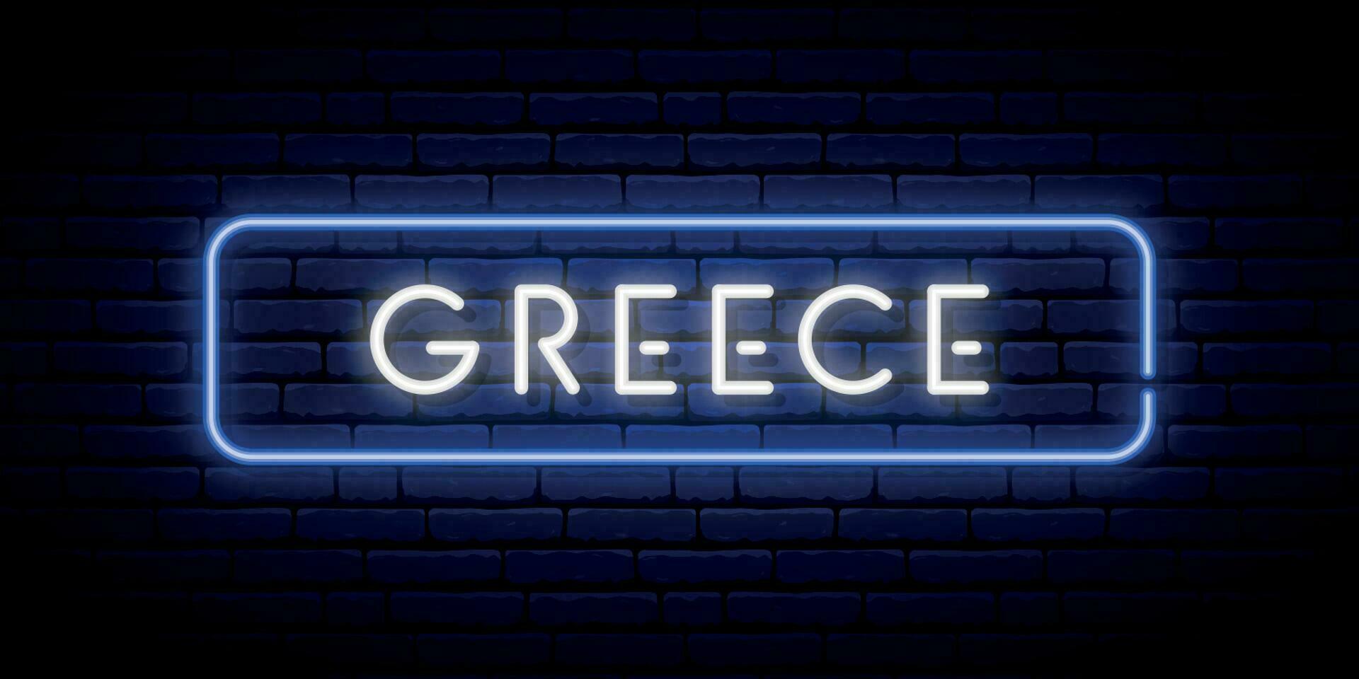 Greece neon signboard. vector