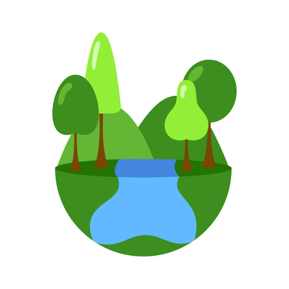 Earth Day Element Illustration, Green Energy For Sustainable Development Technology. Go Green And  Recyclable Symbol vector