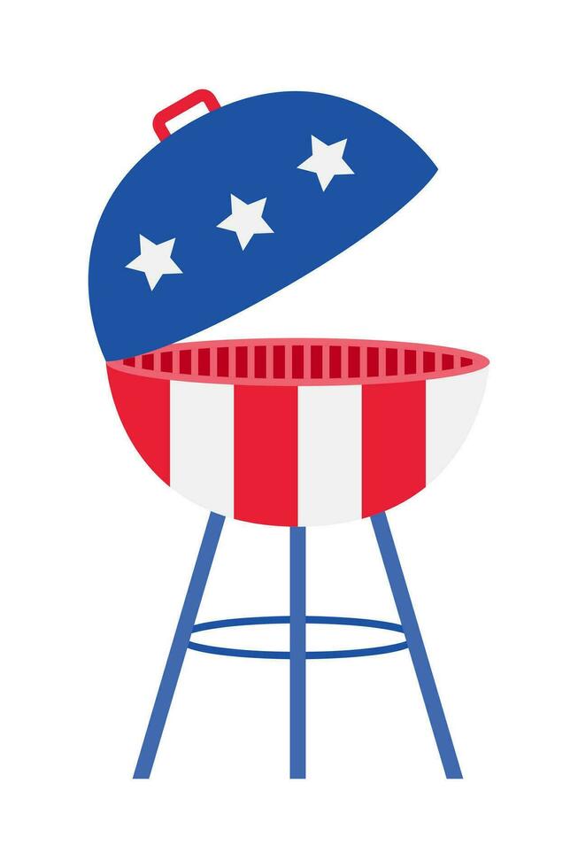 4th of July element on isolated white background. Blue 4th of July, USA Independence Day element design with patriotic elements vector