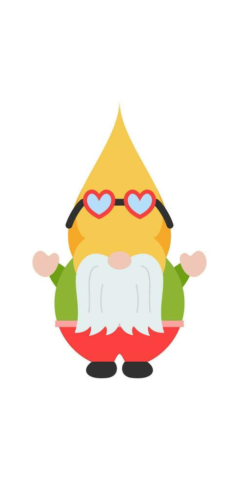 Cute Summer Gnomes. Hello Summer Beach Party With Cute Gnomes Isolated On White. Surfing Gnome Character, Cartoon Illustration. vector