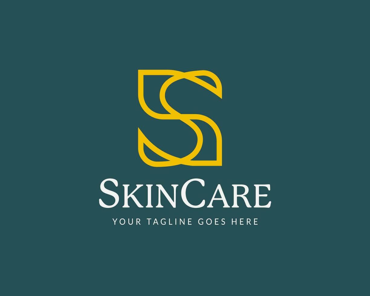 Vector Letter S monoline with elegant style logo design for skin care and beauty