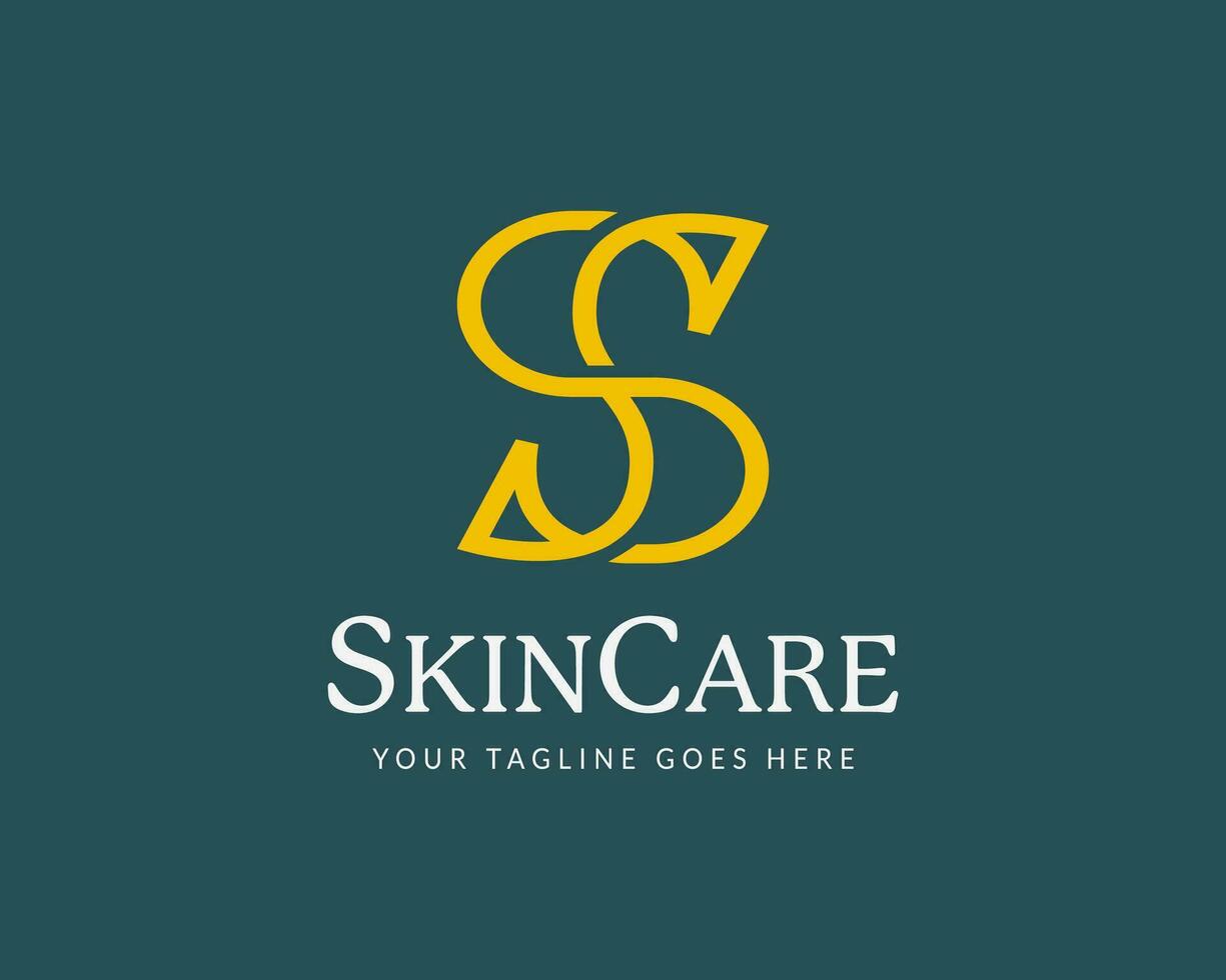 Vector Letter S monoline with elegant style logo design for skin care and beauty