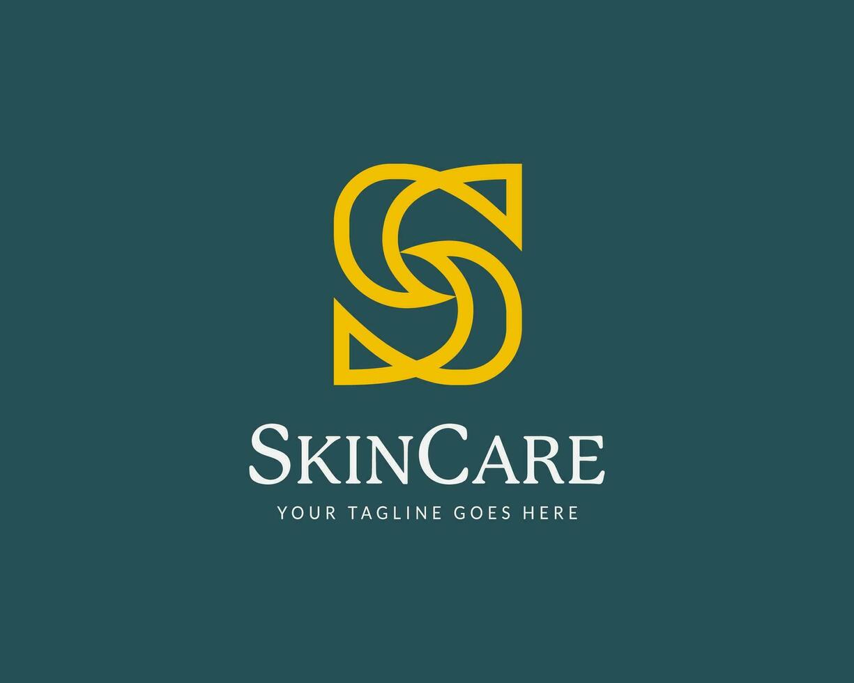 Vector Letter S monoline with elegant style logo design for skin care and beauty