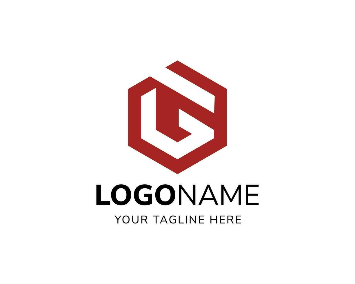 Vector abstract Letter G in hexagon icon logo design template