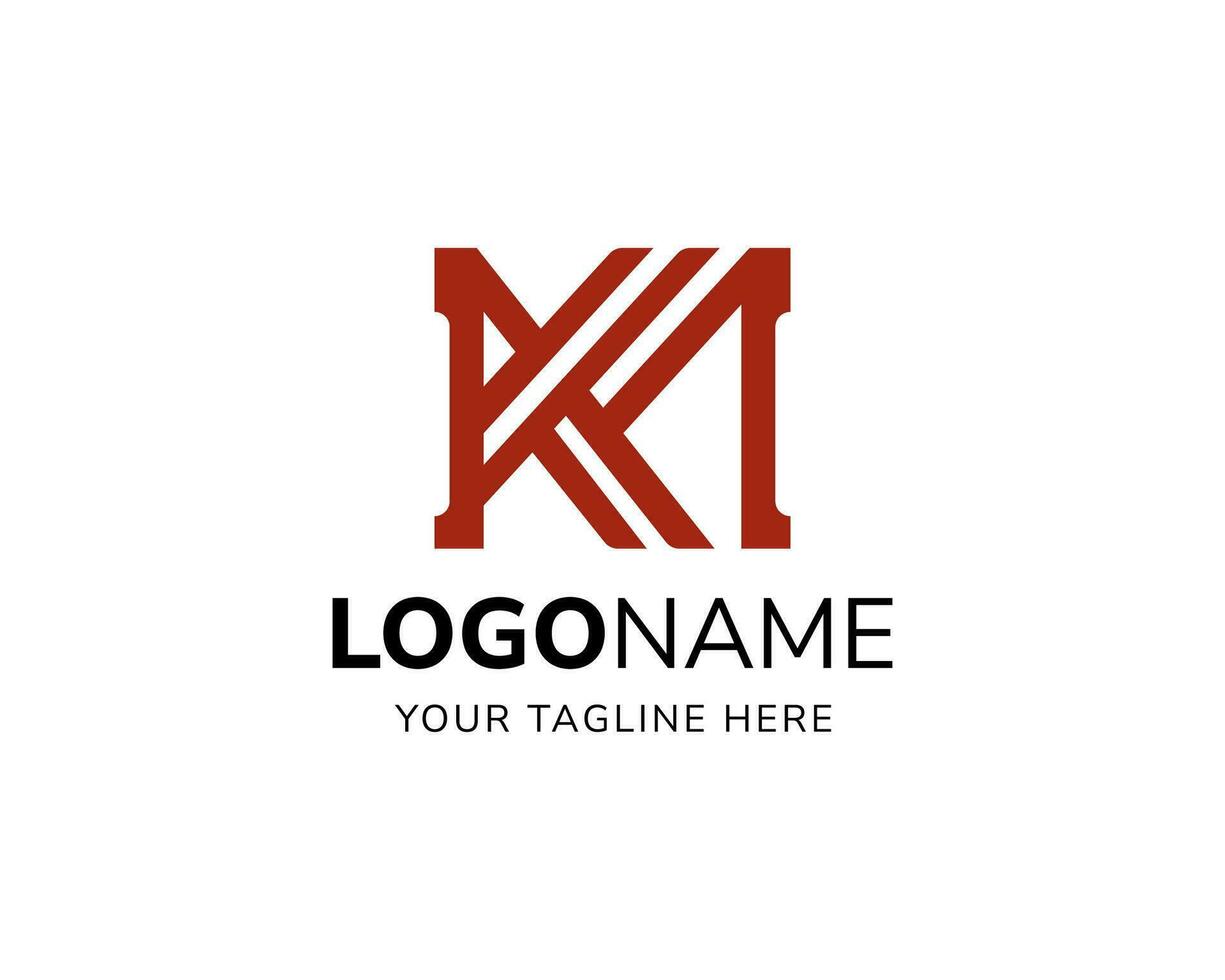 Vector abstract letter MK or KM icon logo design template