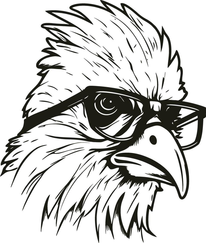 Cool chicken in sunglasses vector