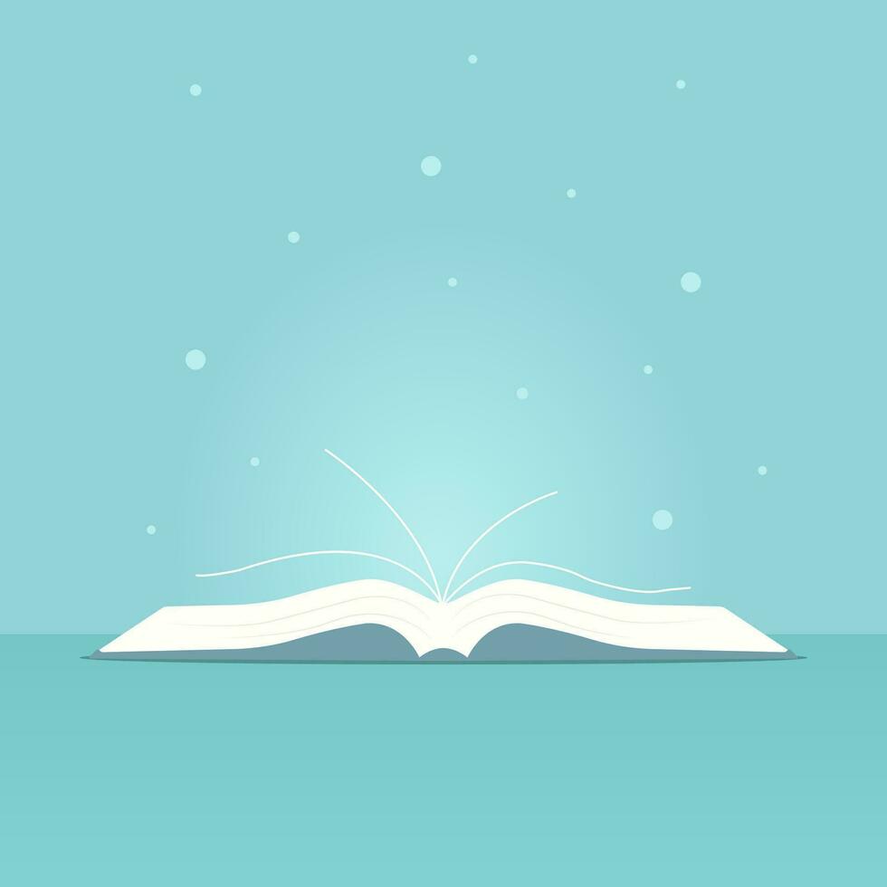ilustración con abierto libro en azul colores vector