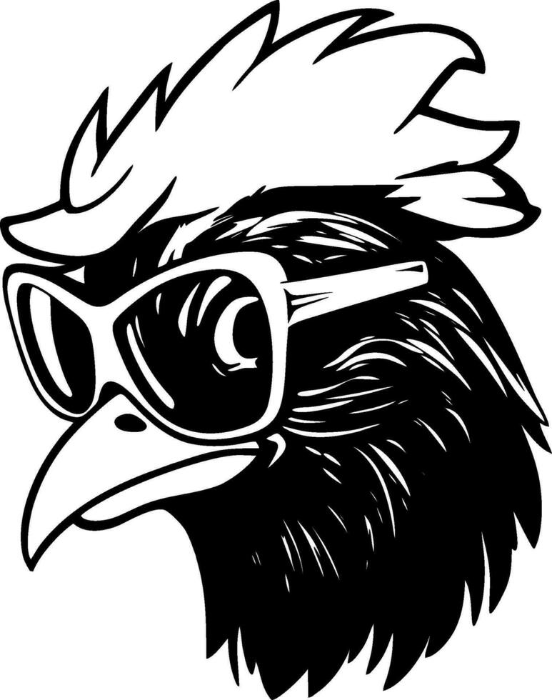 Cool chicken in sunglasses vector