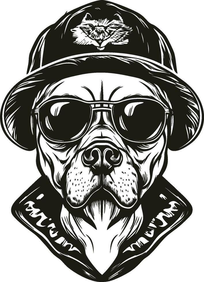 Cool dog in sunglasses vector