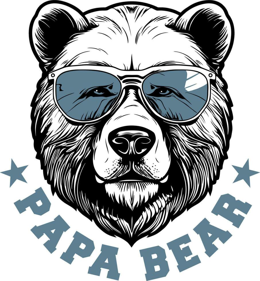 Papa bear clipart vector