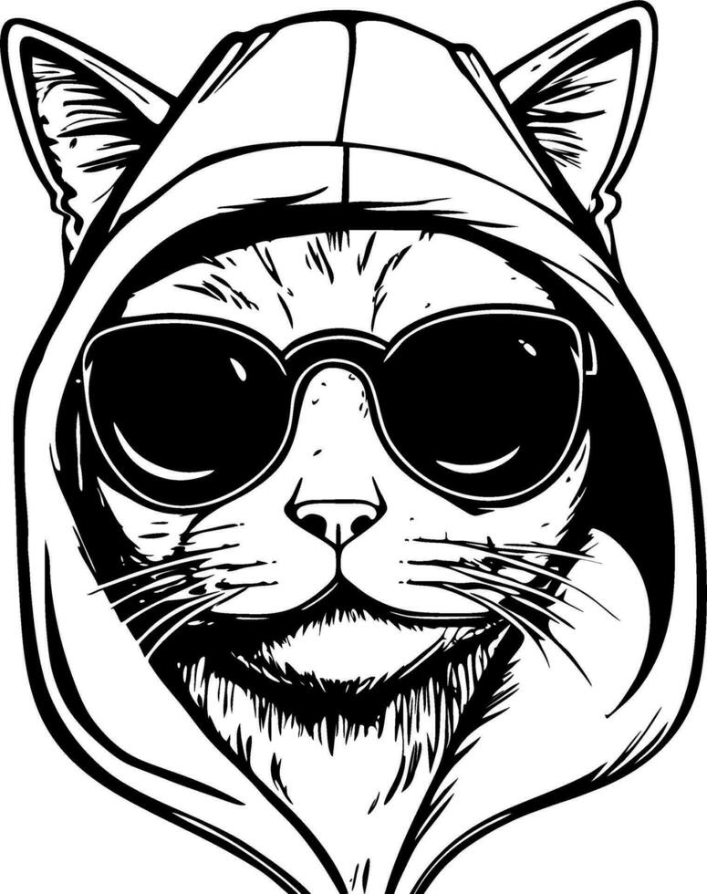 Cool cat in sunglasses vector