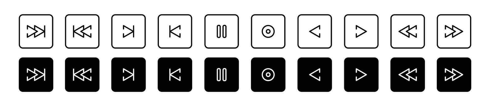 play and pause buttons sign, video audio player button symbol, Vektor Media player buttons icon set vector illustration