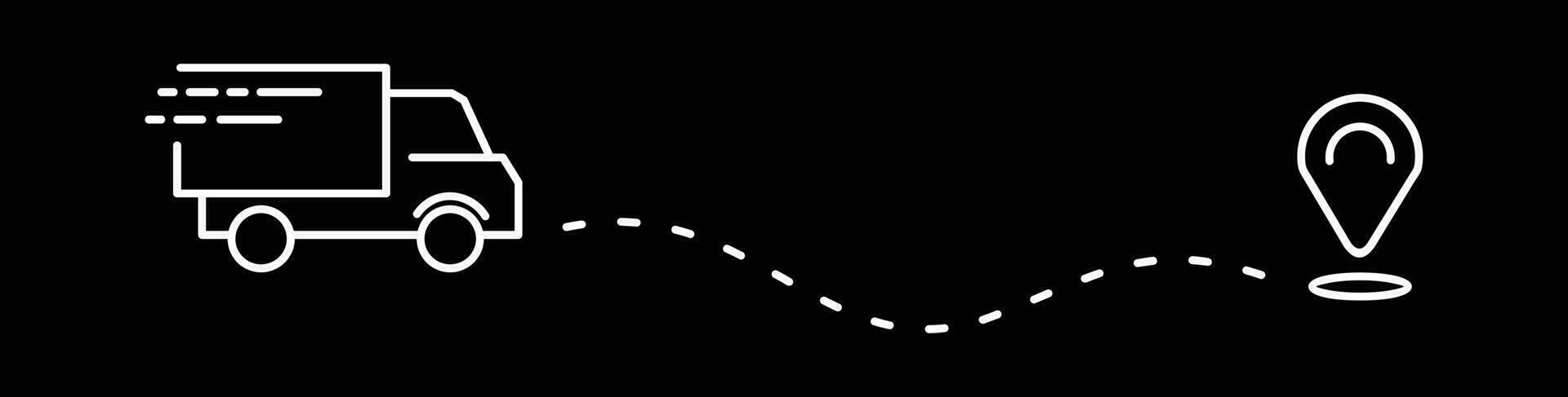 outline icons set about click and collect. Shopping online concepts delivery services steps concept on black background vector