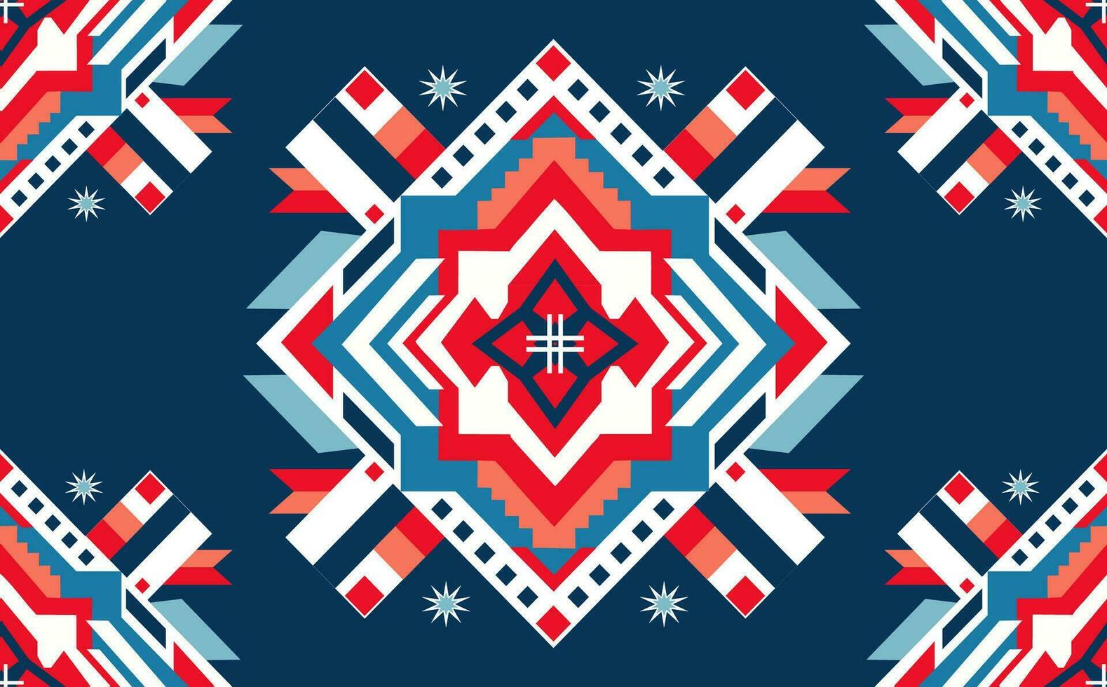 Geometric ethnic oriental ikat seamless pattern traditional Design for background,carpet,wallpaper,clothing,wrapping,batik,fabric,vector illustration. embroidery style. vector