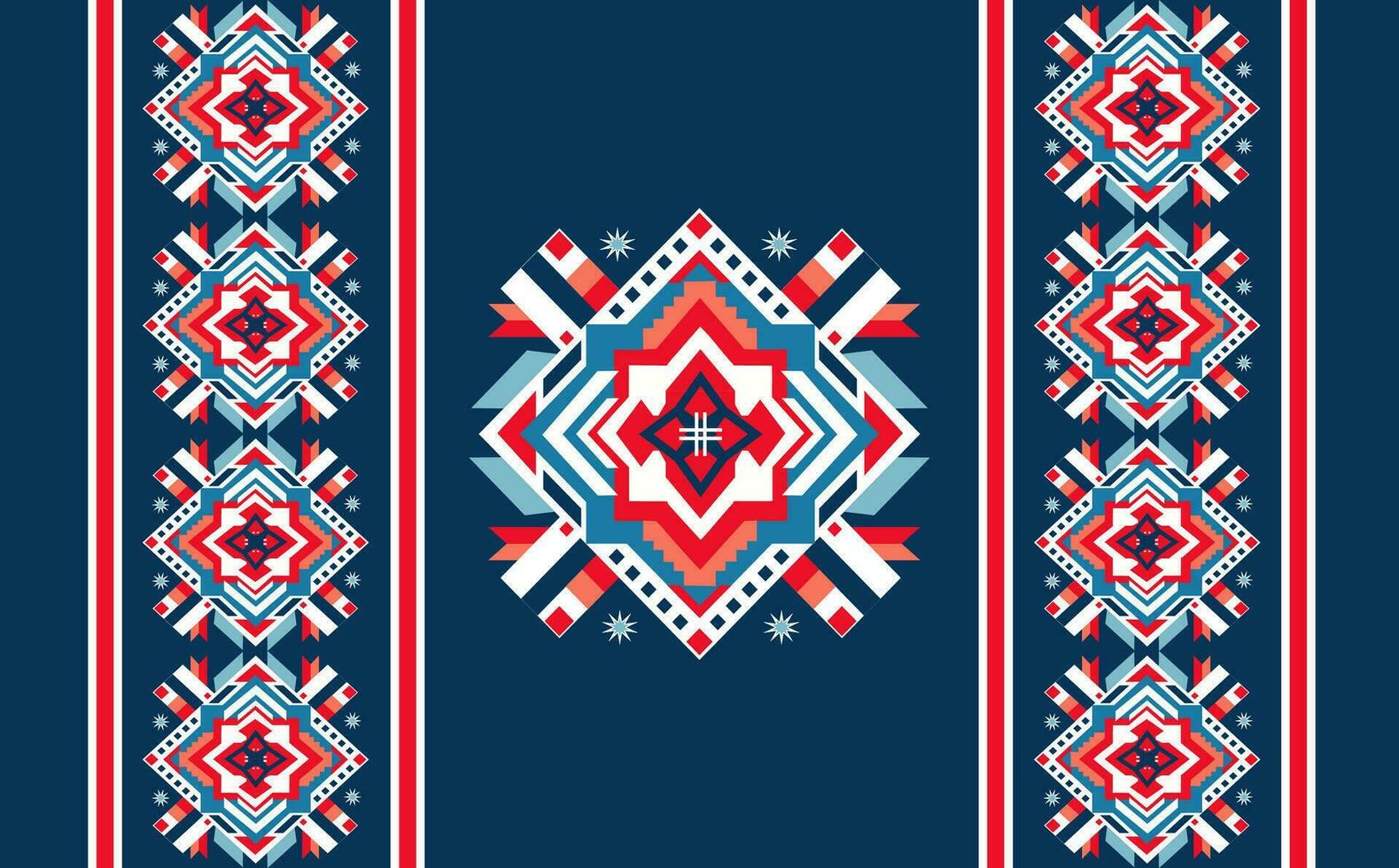 Geometric ethnic oriental ikat seamless pattern traditional Design for background,carpet,wallpaper,clothing,wrapping,batik,fabric,vector illustration. embroidery style. vector