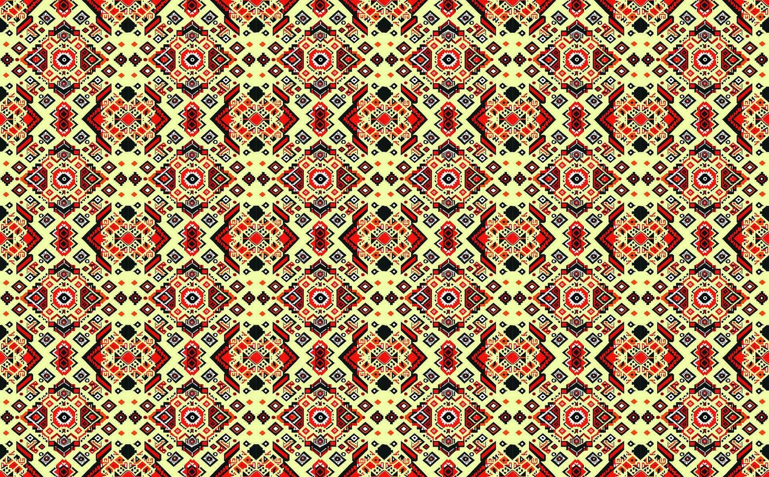Geometric ethnic oriental ikat seamless pattern traditional Design for background,carpet,wallpaper,clothing,wrapping,batik,fabric,vector illustration. embroidery style. vector