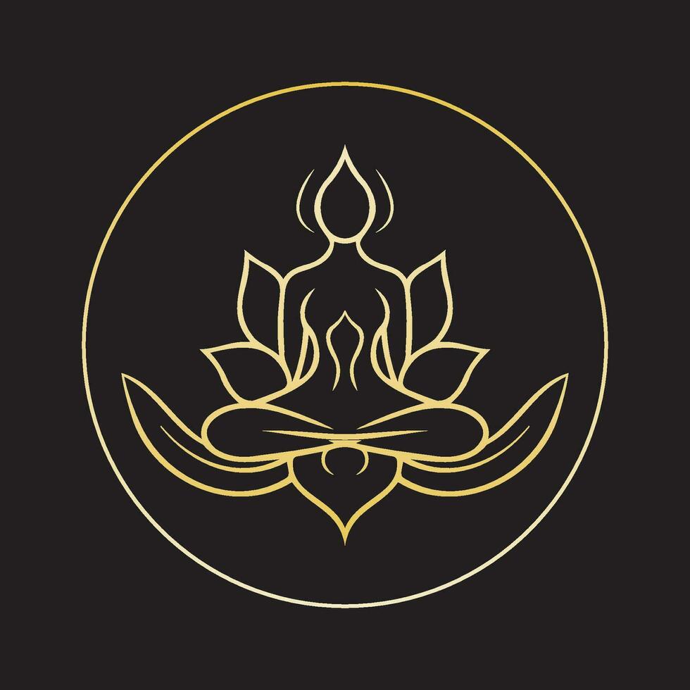 yoga logo- icono ilustración vectorial diseño- logo plantilla-elegante vector