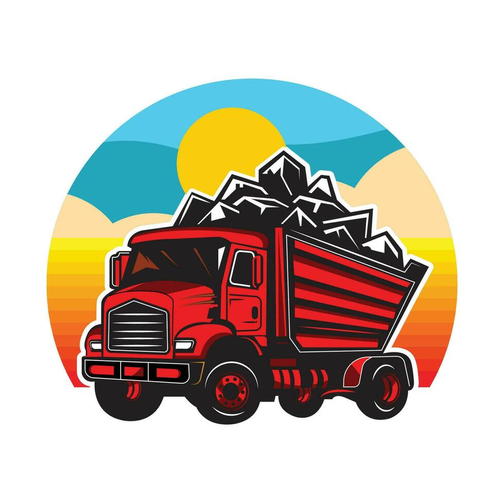 dump truck logo- icon vector-illustration design- logo template-elegant vector