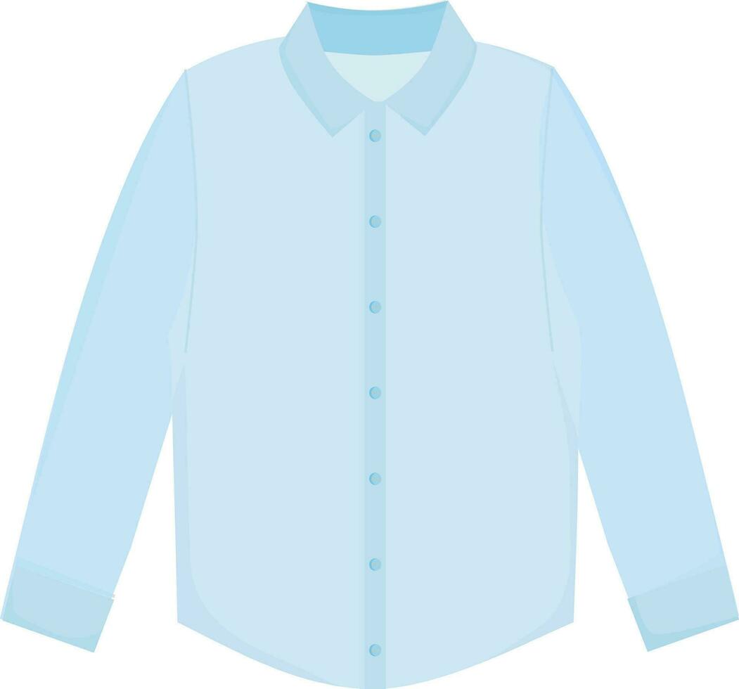 Men's shirt.Button-down long sleeve shirt. Basic wardrobe. Office wear. Vector illustration.