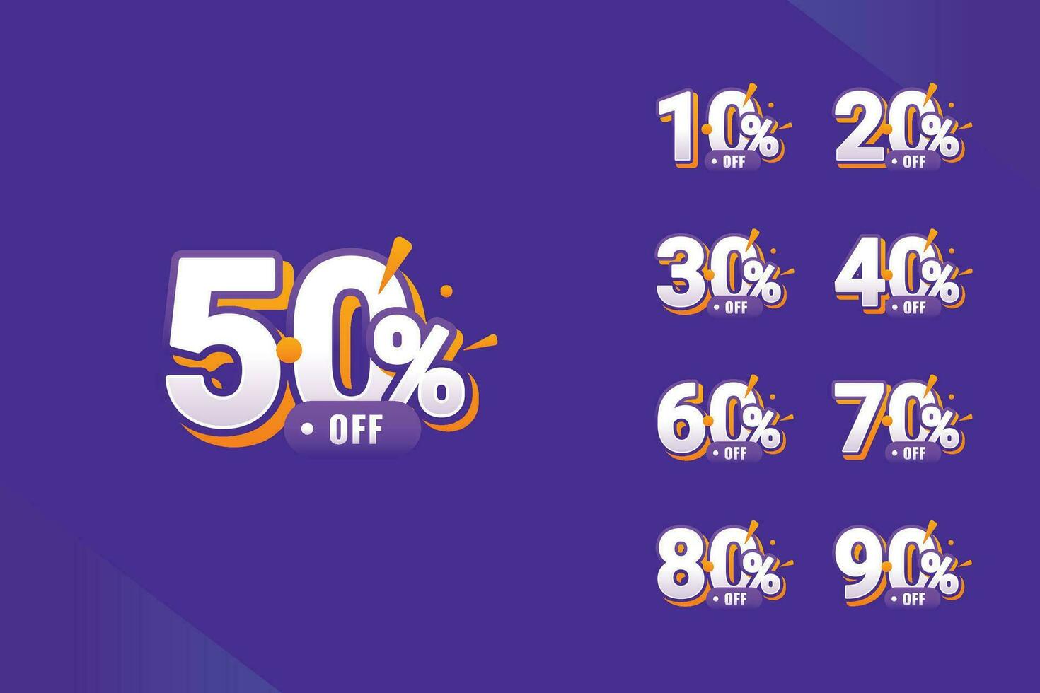Discount Number Design Set Collection vector