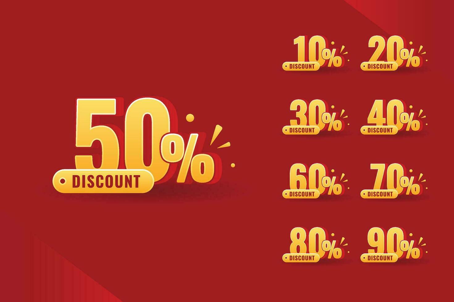 Discount Number Design Set Collection vector