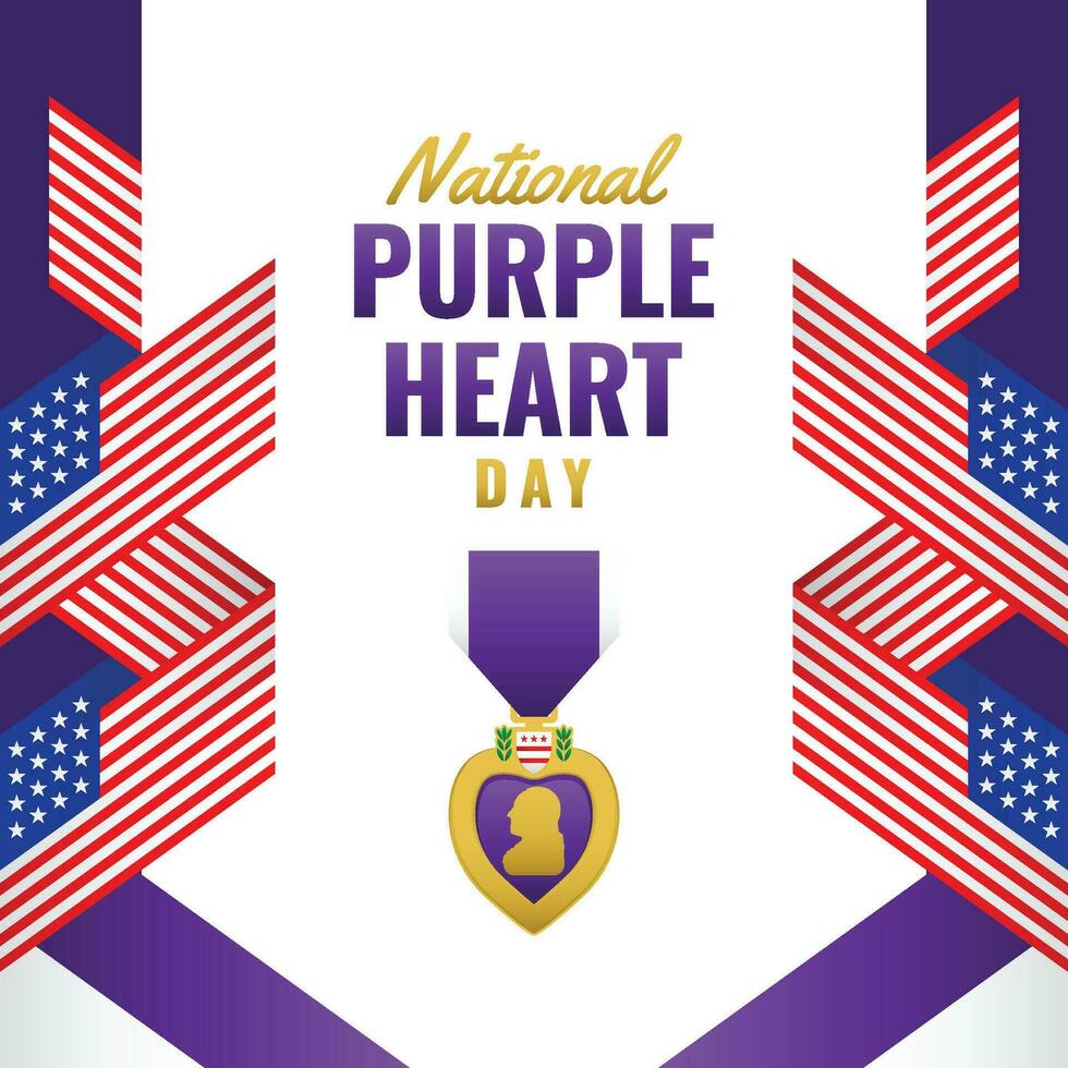 national purple heart day event background illustration vector