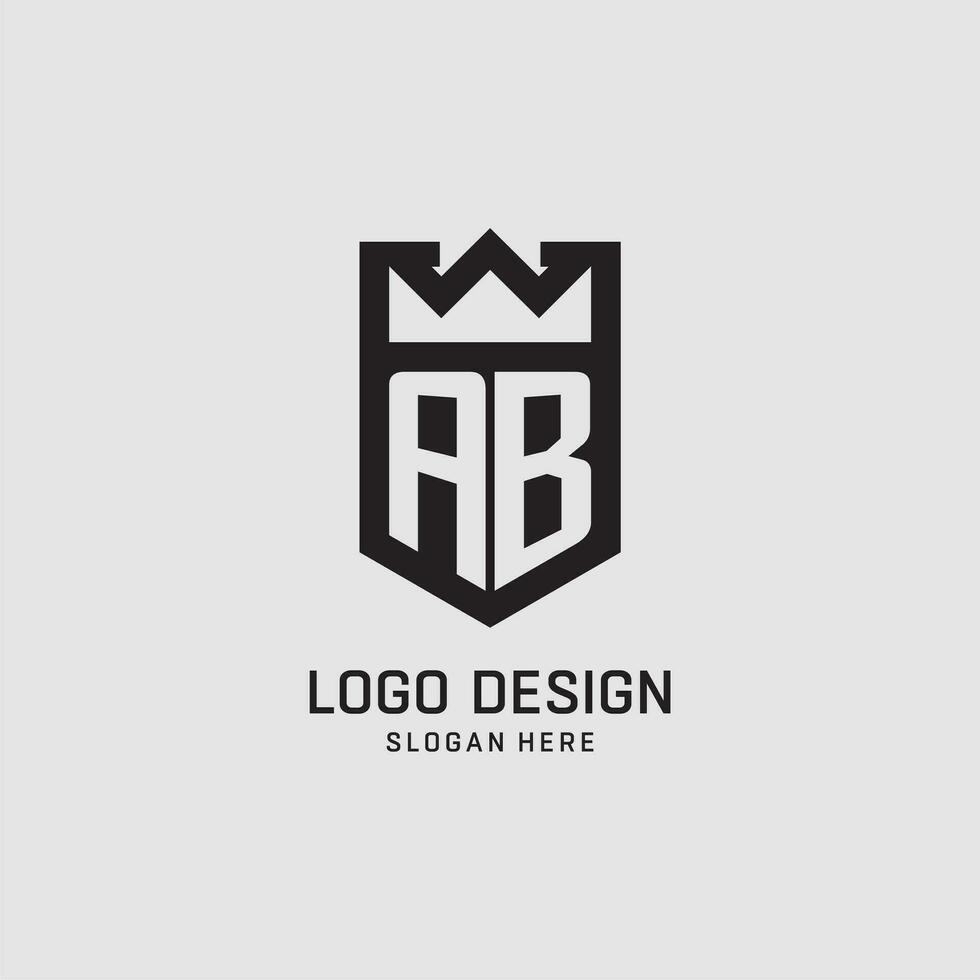 inicial ab logo proteger forma, creativo deporte logo diseño vector