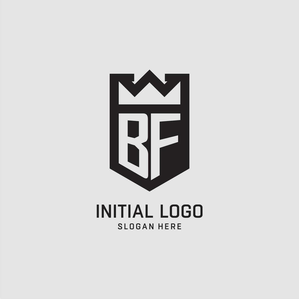 Initial BF logo shield shape, creative esport logo design vector