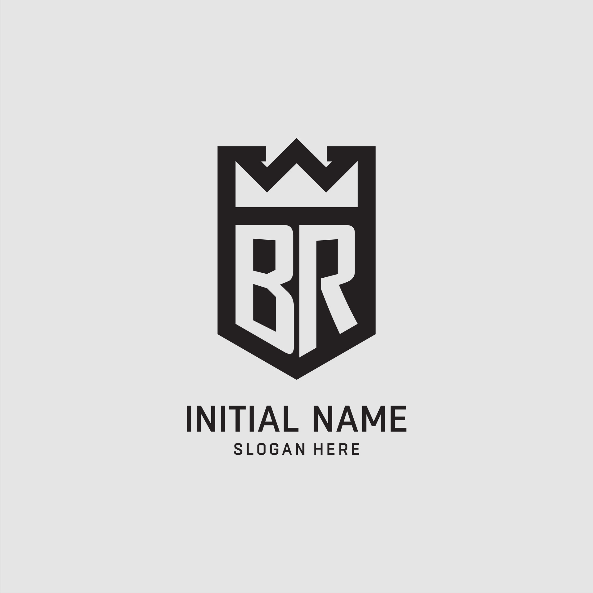 Initial BR logo shield shape, creative esport logo design 25758348